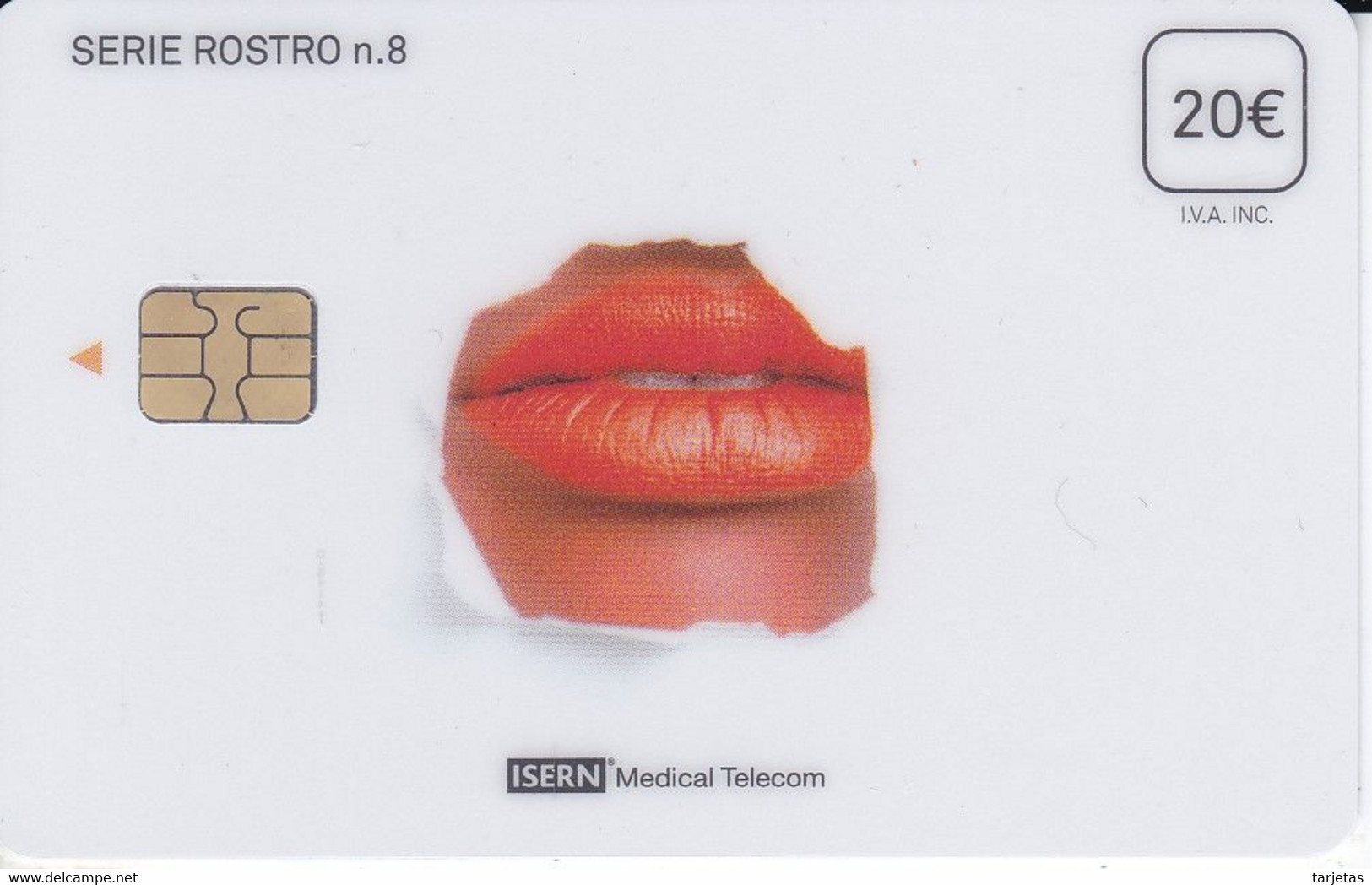 ISN-348 TARJETA DE ESPAÑA DE ISERN DE LA SERIE ROSTRO Nº8 (LABIOS) - Emissioni Di Base