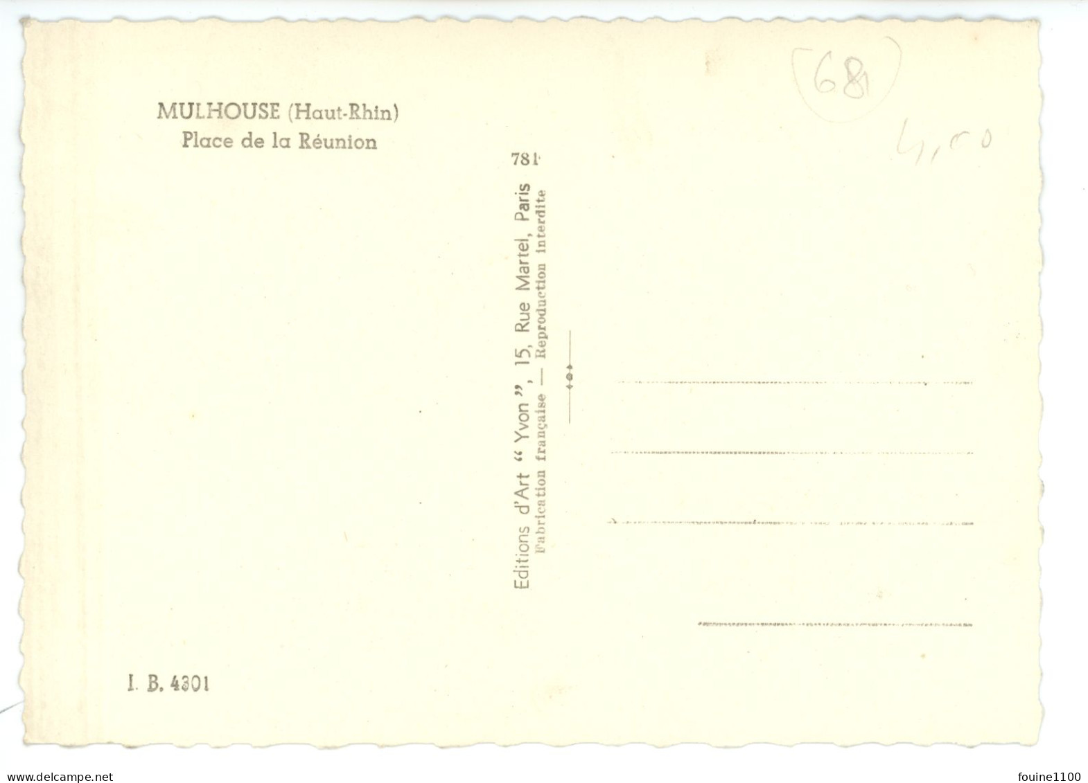 Carte ( Format 15 X 10,5 Cm ) MULHOUSE Place De La Réunion - Mulhouse