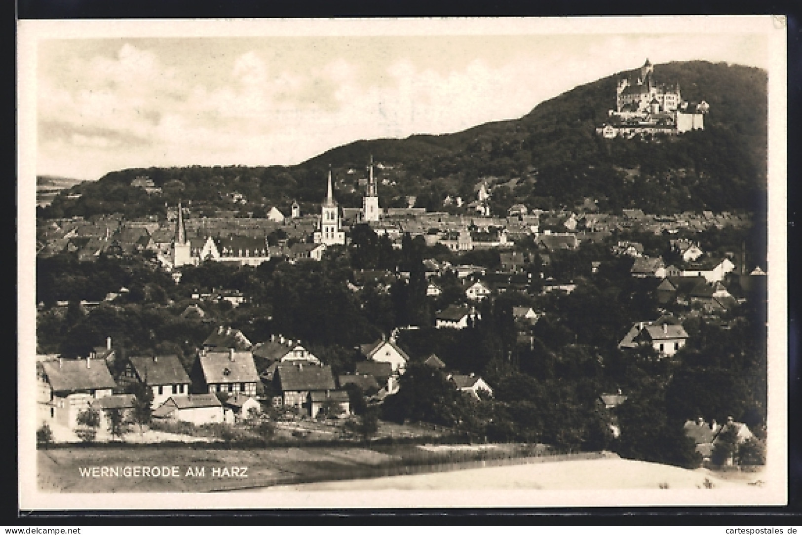 AK Wernigerode Am Harz, Teilansicht Mit Schloss  - Wernigerode