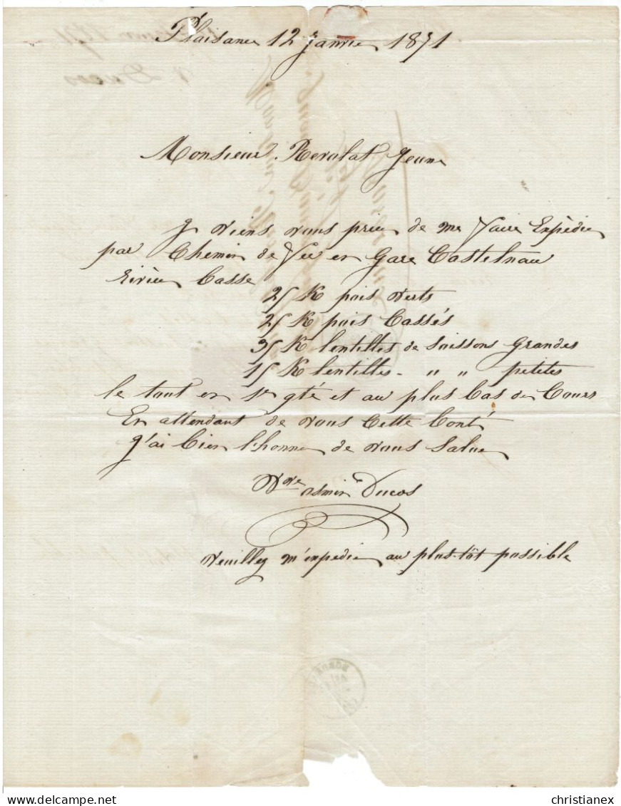 YT N° 45 Sur LAC De Plaisance Du Gers à Bordeaux - Signé/Certificat Roumet - SUP +++ - 1870 Bordeaux Printing