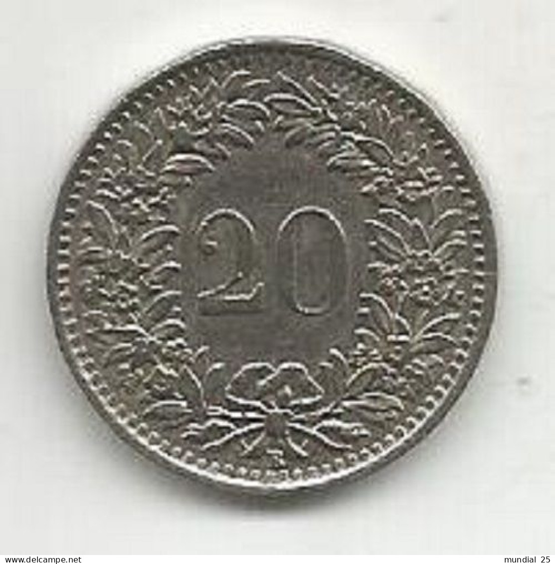 SWITZERLAND 20 RAPPEN 1959 B - 20 Centimes / Rappen