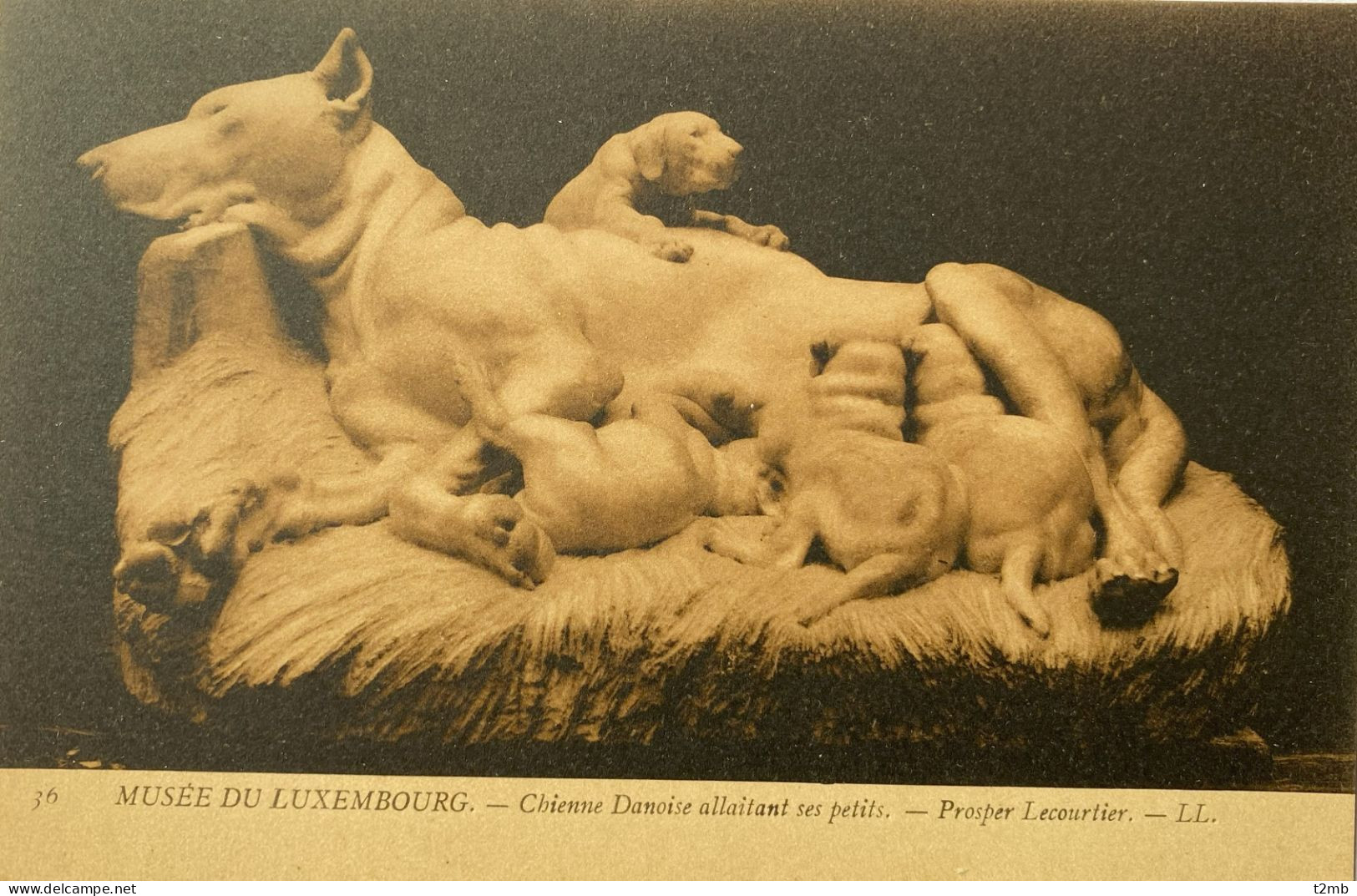 CPA PARIS - Musée Du Luxembourg. Chienne Danoise Allaitant Ses Petits Par Prosper Lecourtier - Museos