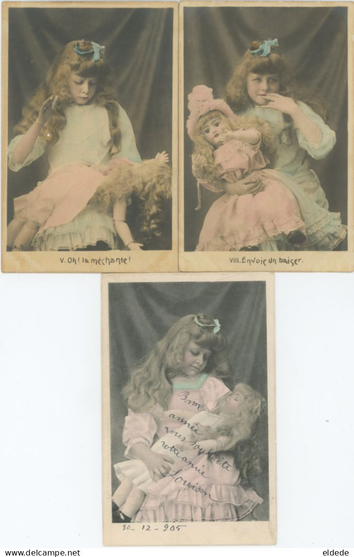 3 CP Fillette Aux Très Longs Cheveux Et Poupée Gros Pla, Fessée Spanking  Doll And Long Loose Hair Girl - Spielzeug & Spiele