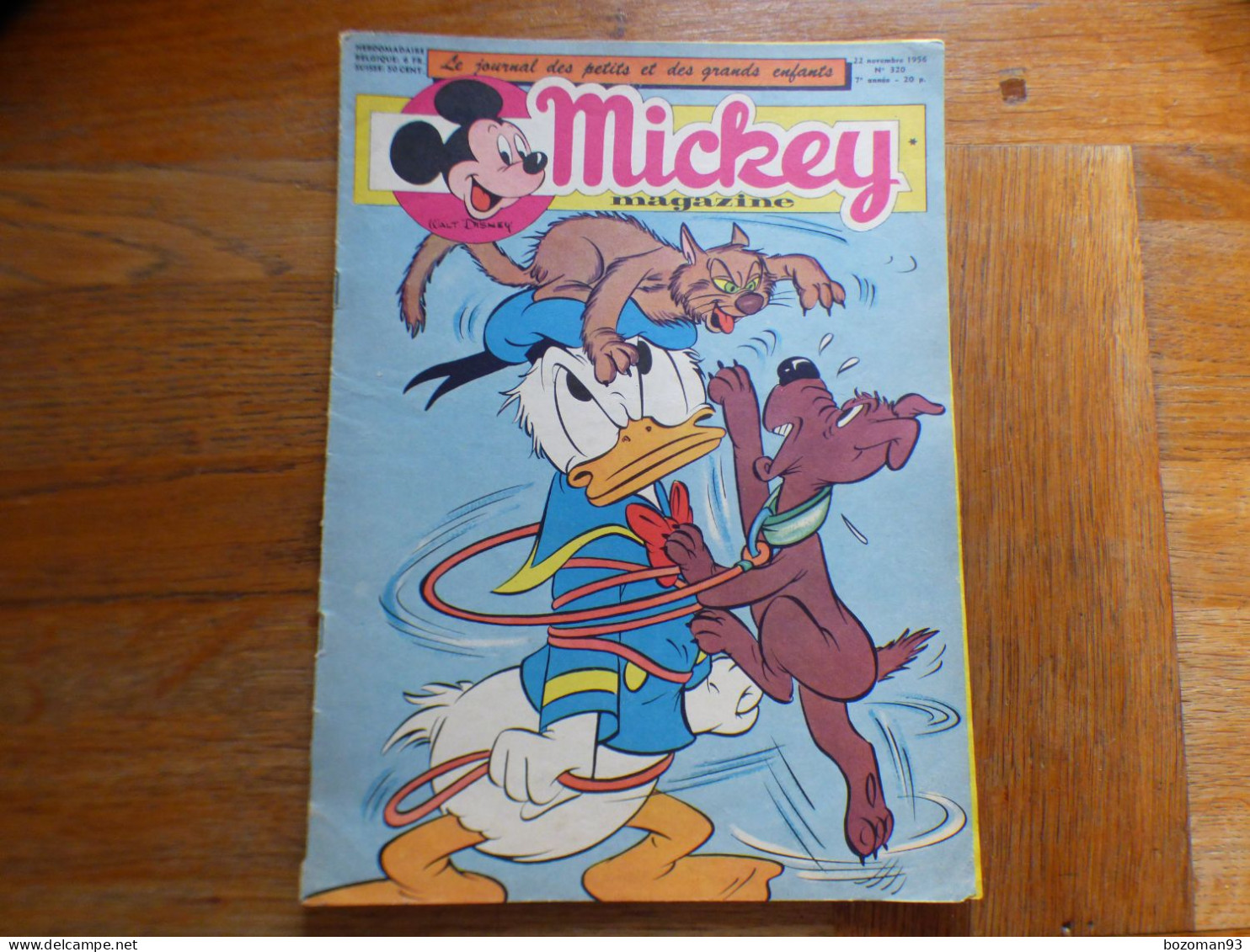 JOURNAL MICKEY BELGE  N° 320  Du  22/11/1956  COVER DONALD  + DAVY CROCKETT - Journal De Mickey