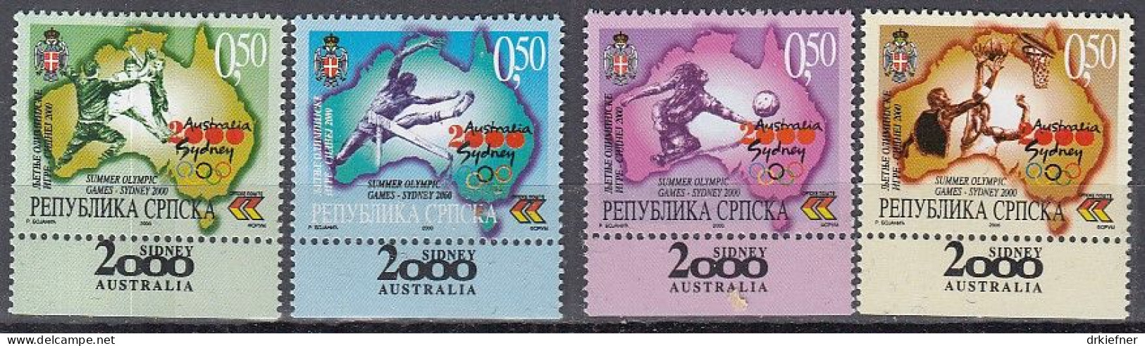 BOSNIEN Und HERZEGOWINA (Serbische Republik)  174-177, Postfrisch **, Olympische Sommerspiele Sydney, 2000 - Bosnia And Herzegovina