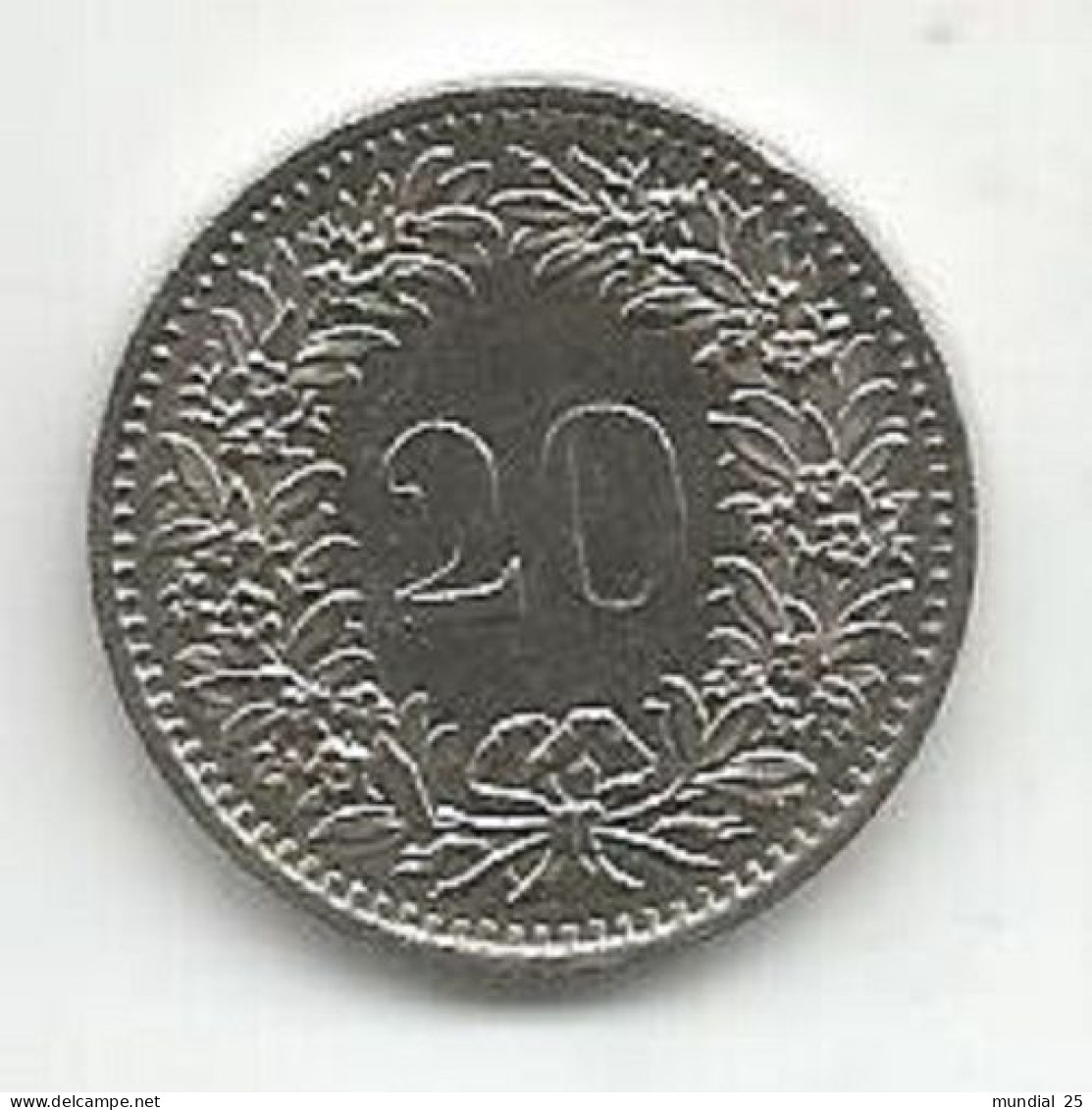 SWITZERLAND 20 RAPPEN 1977 - 20 Centimes / Rappen