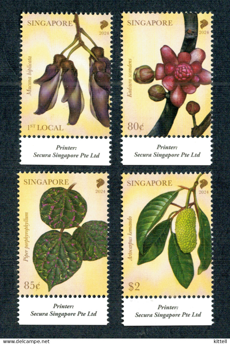 Singapore 2024 Critically Endangered Flora Set Of 4 Stamps Mint - Singapour (1959-...)