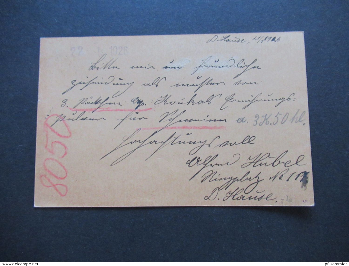 Österreich / CSSR 1923 Ganzsache Mit Stempel Deutsch Hause Nemecka Huzova Nach Prag Gesendet - Briefe U. Dokumente