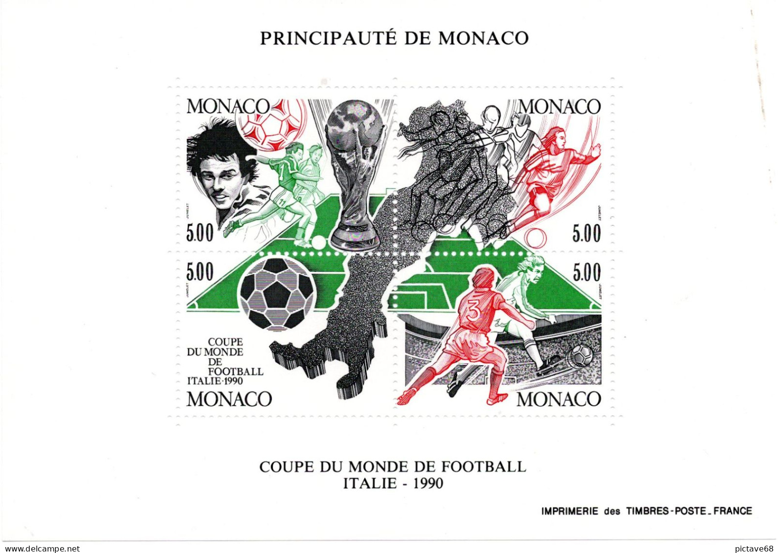 MONACO / / BF N° 50 * * COUPE DU MONDE DE FOOT 1990 - Blocchi