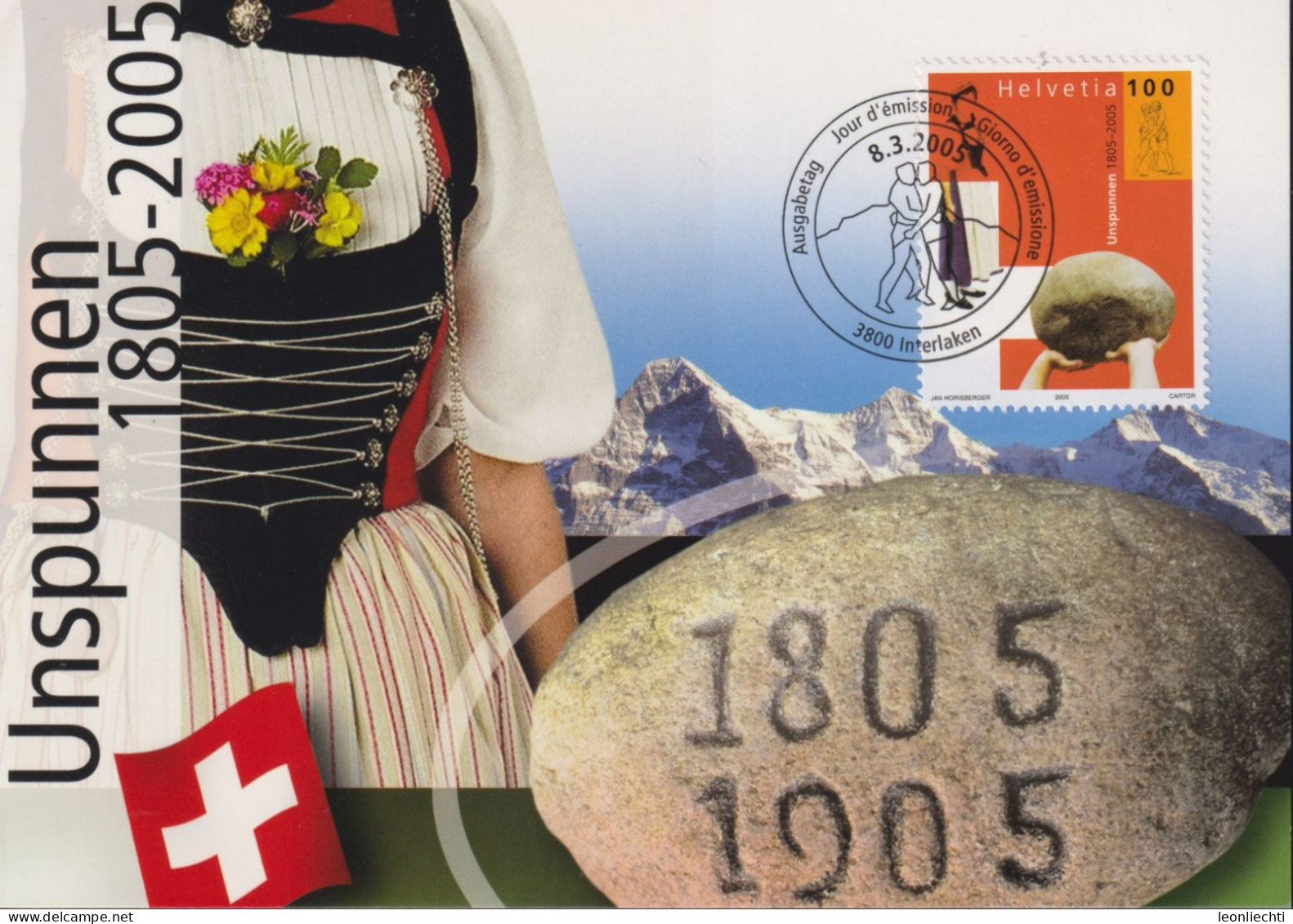 2005 Schweiz Karte  Zum:CH 1157, Mi:CH 1917, Unspunnen - Brieven En Documenten
