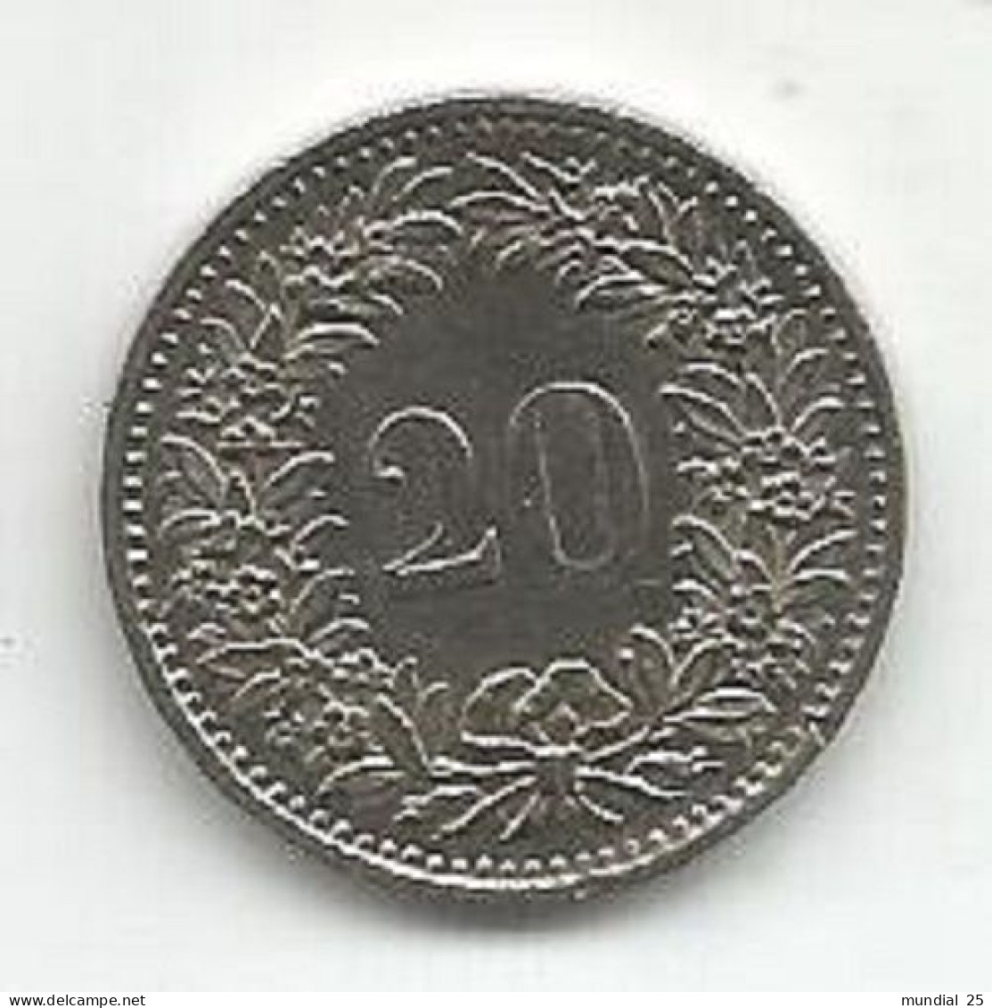 SWITZERLAND 20 RAPPEN 1980 - 20 Centimes / Rappen