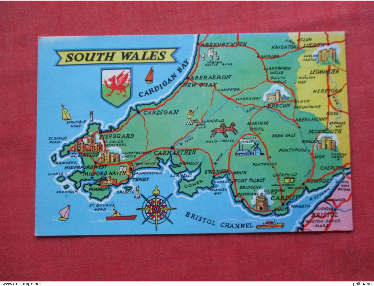 Map  South Wales.      Ref 6399 - Autres & Non Classés