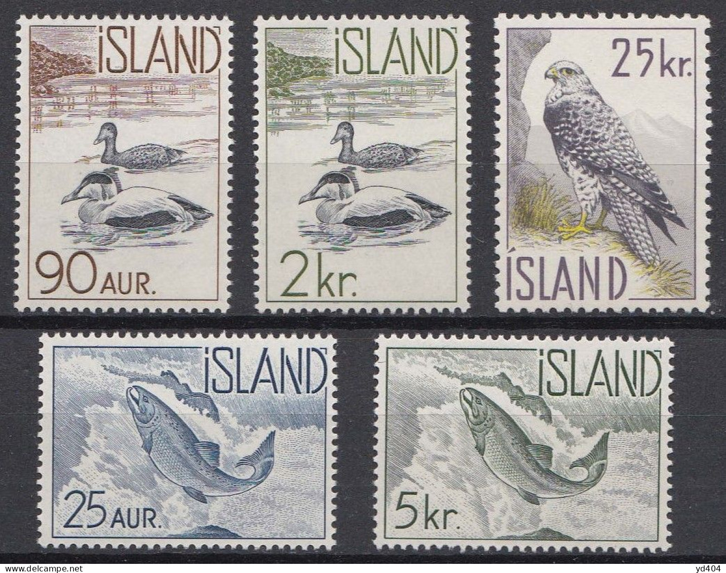 IS238 – ISLANDE – ICELAND – 1959-60 – ICELANDIC FAUNA – Y&T # 294/98 MNH 30 € - Nuovi