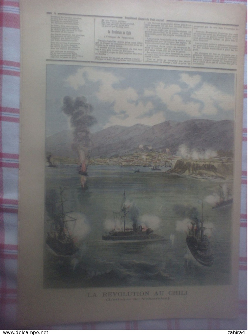 Petit Journal 29 Bataille D Fleurs Au Victime Du Devoir Révolution Chili Attaque Naval Valparaiso Marchand D Peau Nadaud - Riviste - Ante 1900