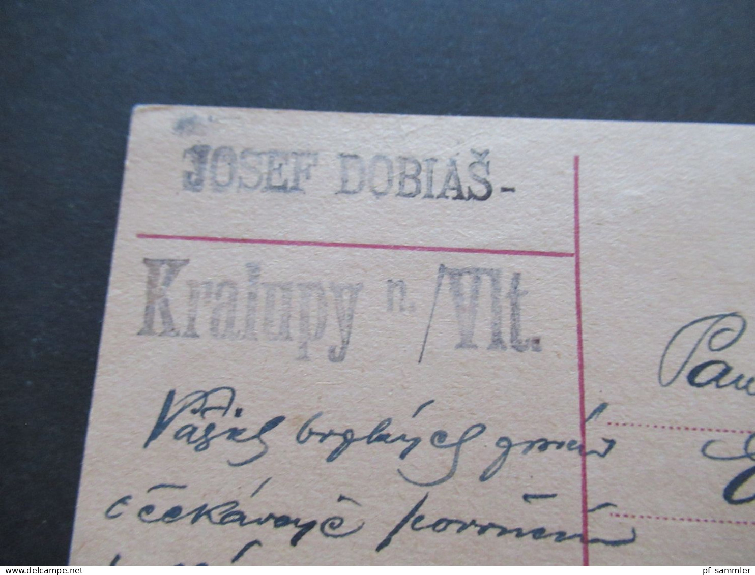 CSSR 1919 Hradschin Ganzsache Mit Stempel K2 Kralupy Nad Vltavou - Brieven En Documenten