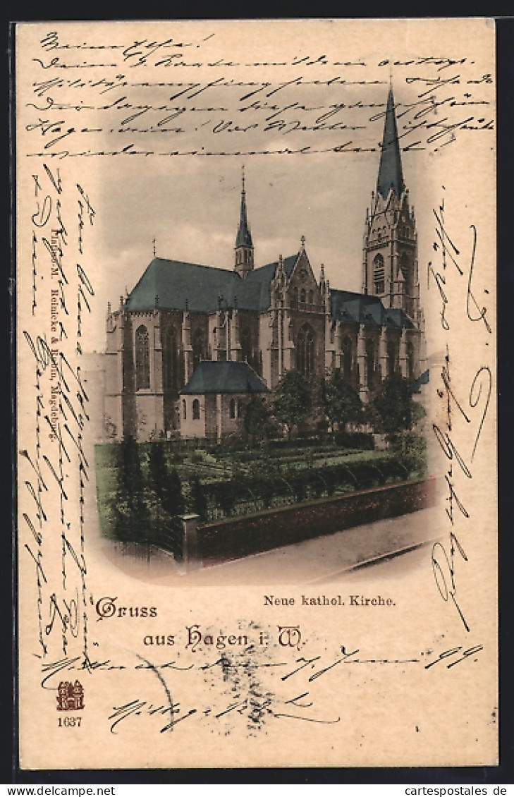 AK Hagen I. W., Neue Katholische Kirche  - Hagen