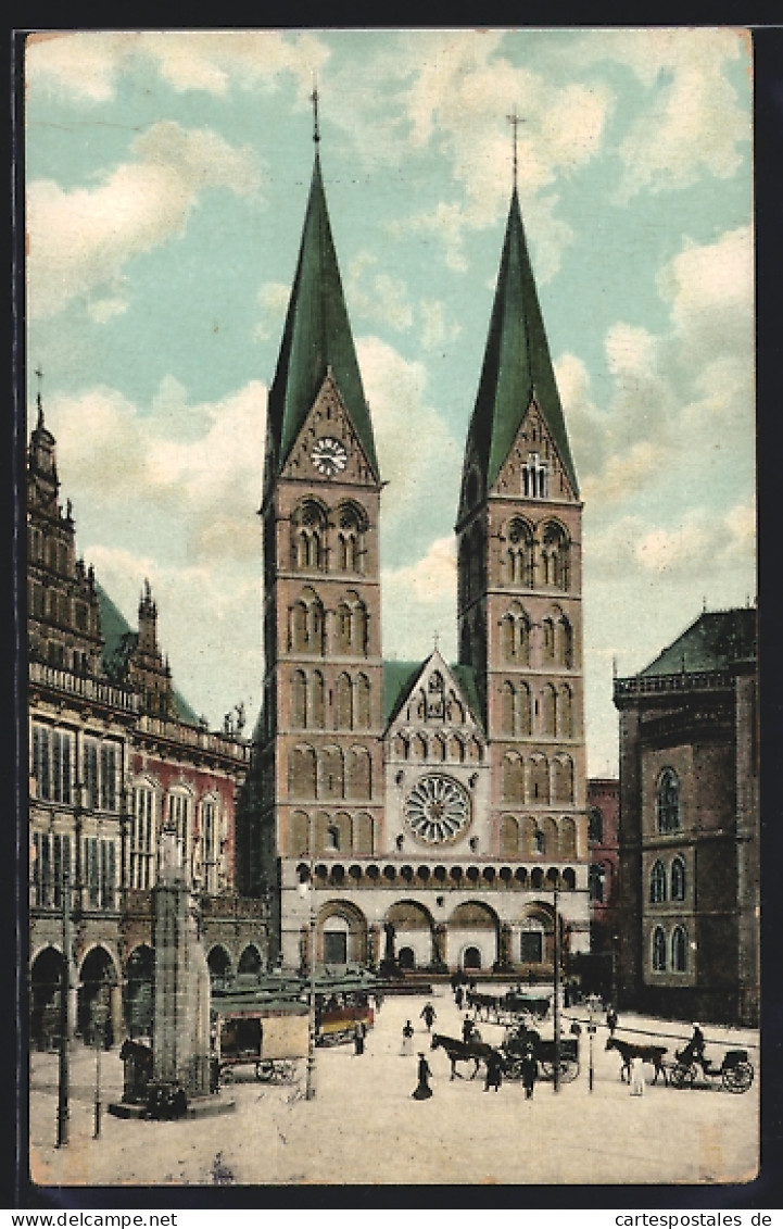 AK Bremen, Marktplatz Mit Rathaus, Dom Und Börse  - Bremen