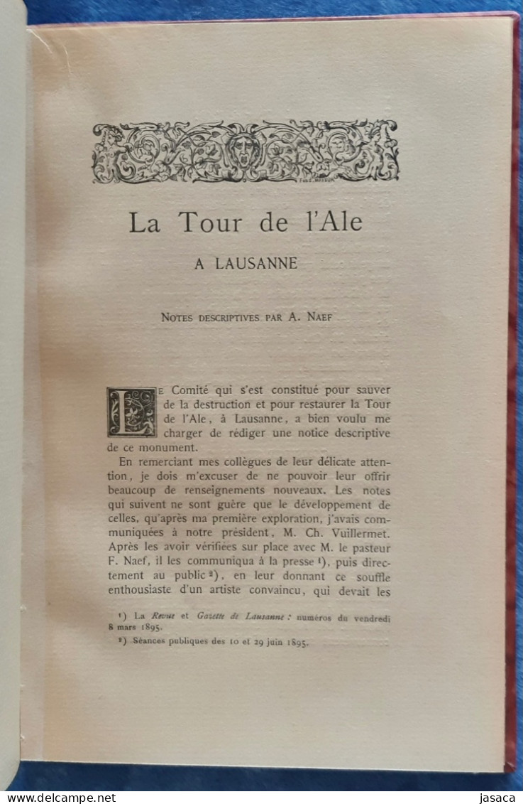 La Tour De L'Ale à Lausanne - A. Naef & A.de Mollin - Dessins De Ch. Vuillermet Et T. Van Muyden - History