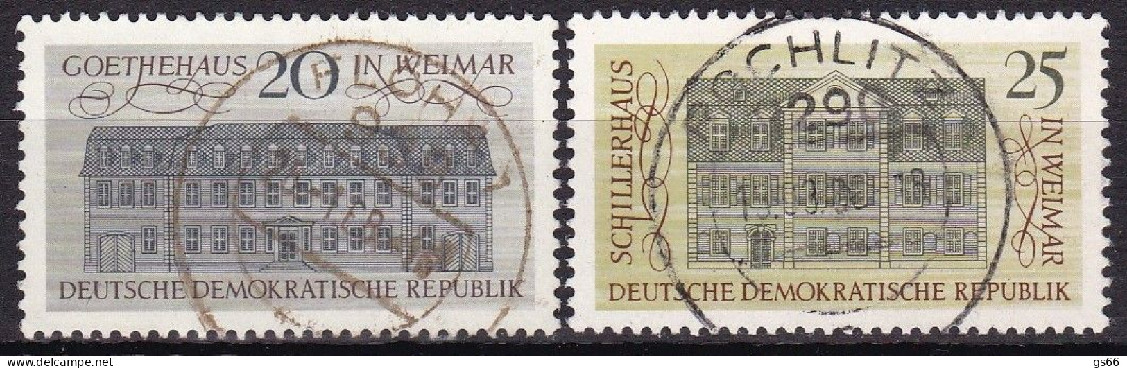 DDR  1967, 1329/30, Used Oo, Goethehaus, Schillerhaus, Weimar - Usados