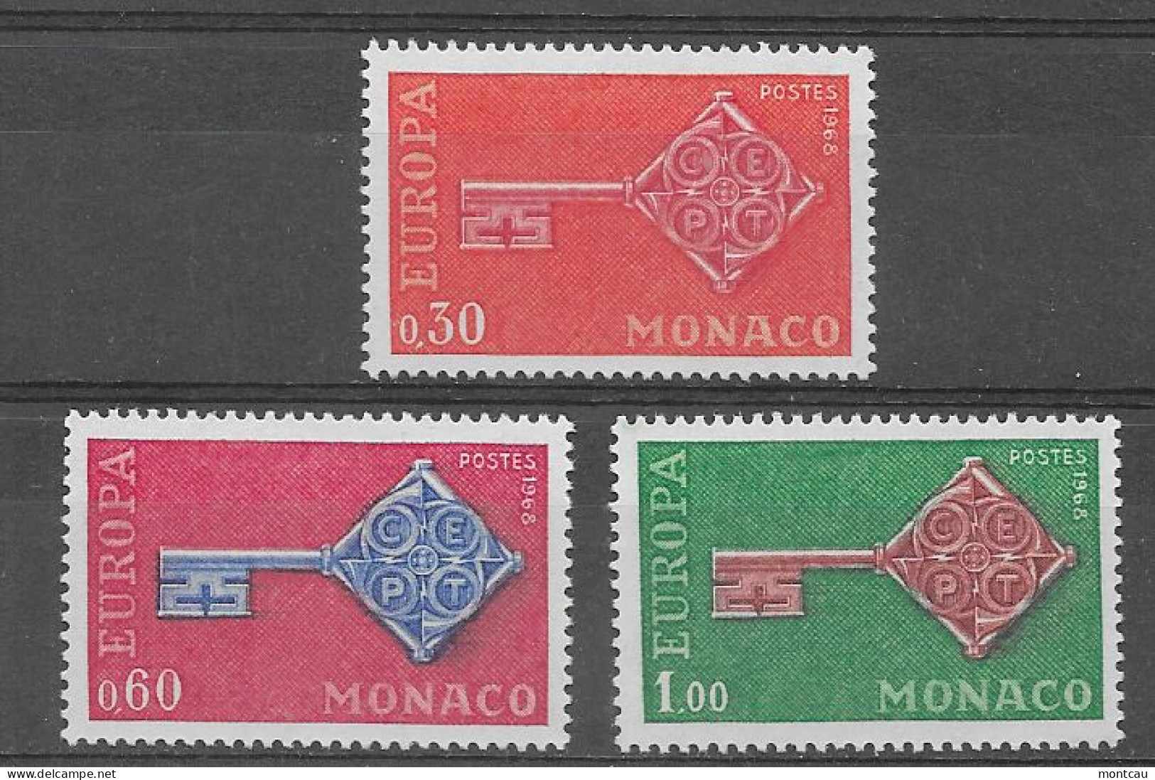 Monaco 1968.  Europa Mi 879-81  (**) - Used Stamps