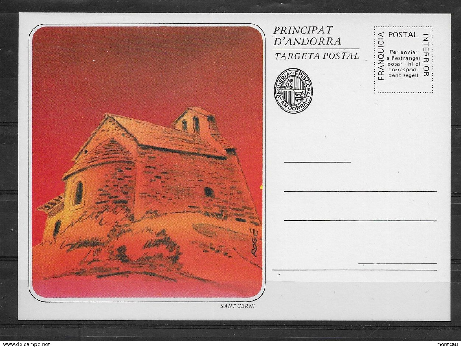 Andorra - Targeta Postal - Episcopale Vignetten