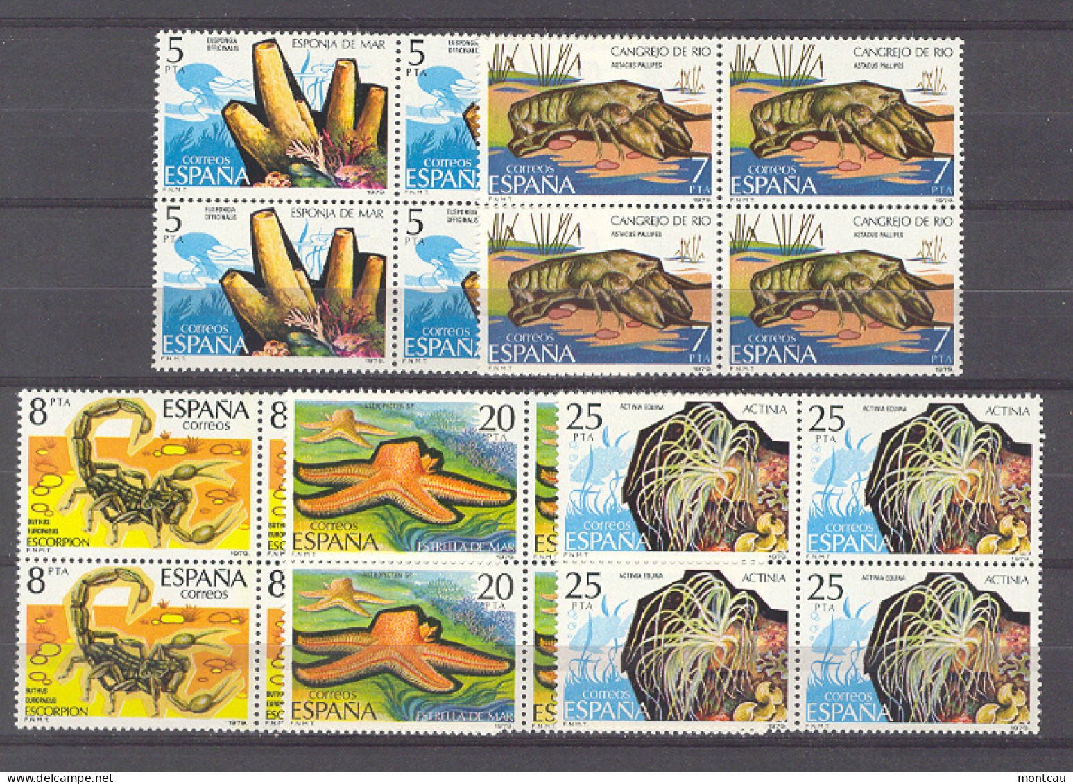 Spain. 1979. Invertebrados Ed 2531-35 Bl (**) - Crustáceos