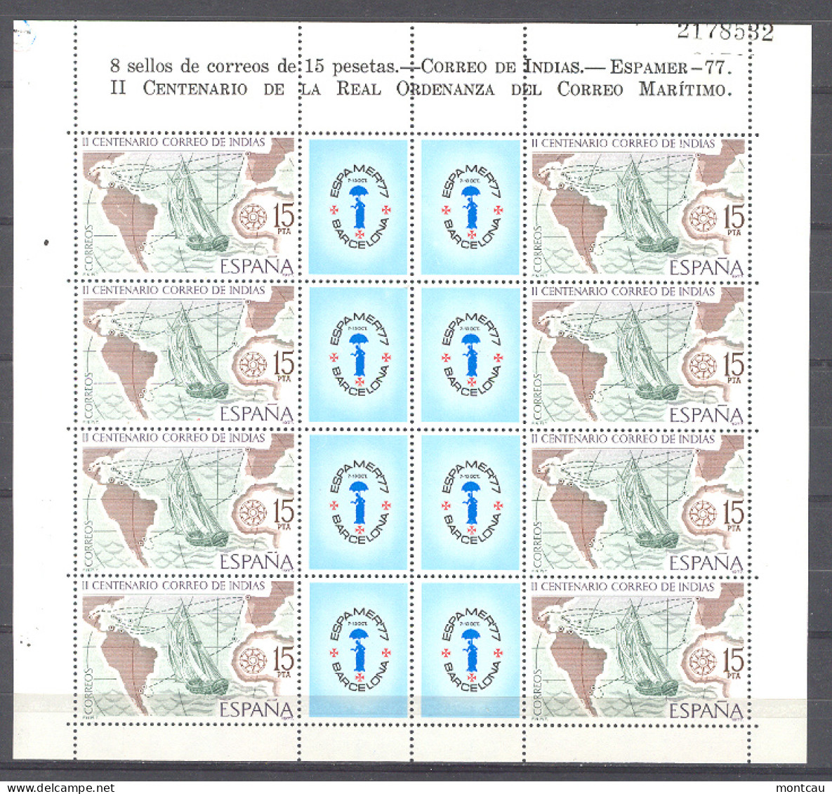 Spain 1977 - Espamer 77 - Correo De Indias Ed 2438 (**) - Philatelic Exhibitions