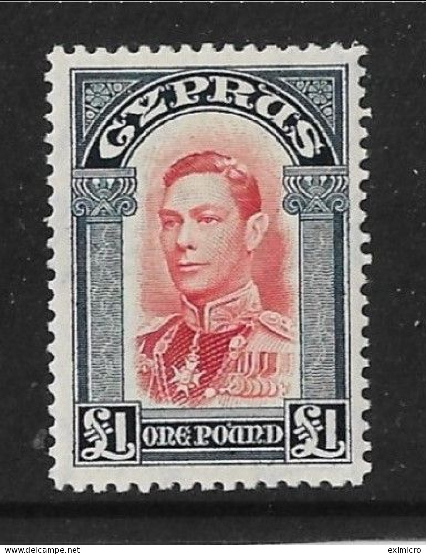 CYPRUS 1938 £1 SG 163 LIGHTLY MOUNTED MINT TOP VALUE OF THE SET Cat £70 - Cyprus (...-1960)