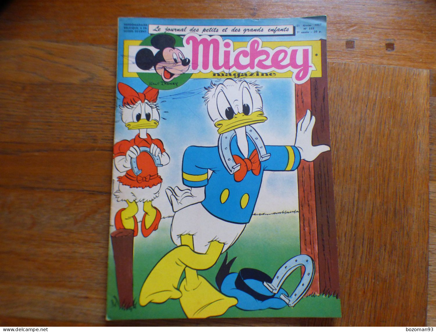 JOURNAL MICKEY BELGE  N° 333  Du  21/02/1957  COVER DONALD ET DAISY + LA FLECHE NOIRE - Journal De Mickey