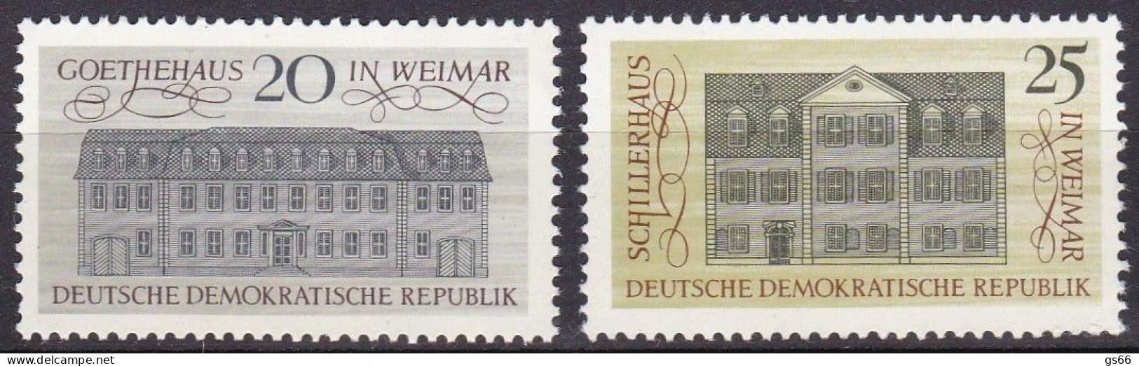 DDR  1967, 1329/30, MNH **, Goethehaus, Schillerhaus, Weimar - Unused Stamps