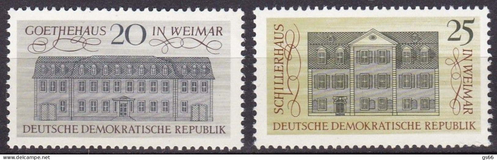 DDR  1967, 1329/30, MNH **, Goethehaus, Schillerhaus, Weimar - Nuovi