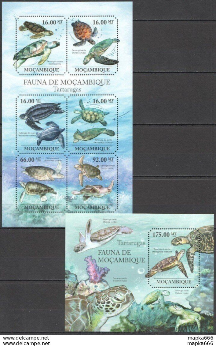 Bc1084 2011 Mozambique Fauna Reptiles Turtles Marine Life Bl+Kb Mnh - Andere & Zonder Classificatie