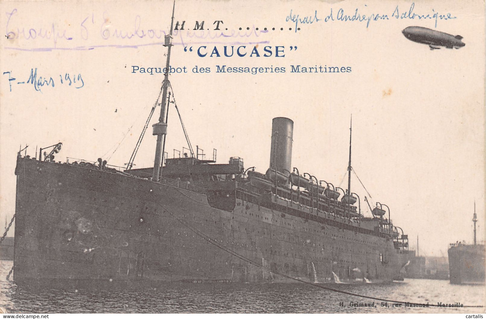 TH-CAUCASE PAQUEBOT DES MESSAGERIES MARITIMES-N°C4072-C/0287 - Sonstige & Ohne Zuordnung