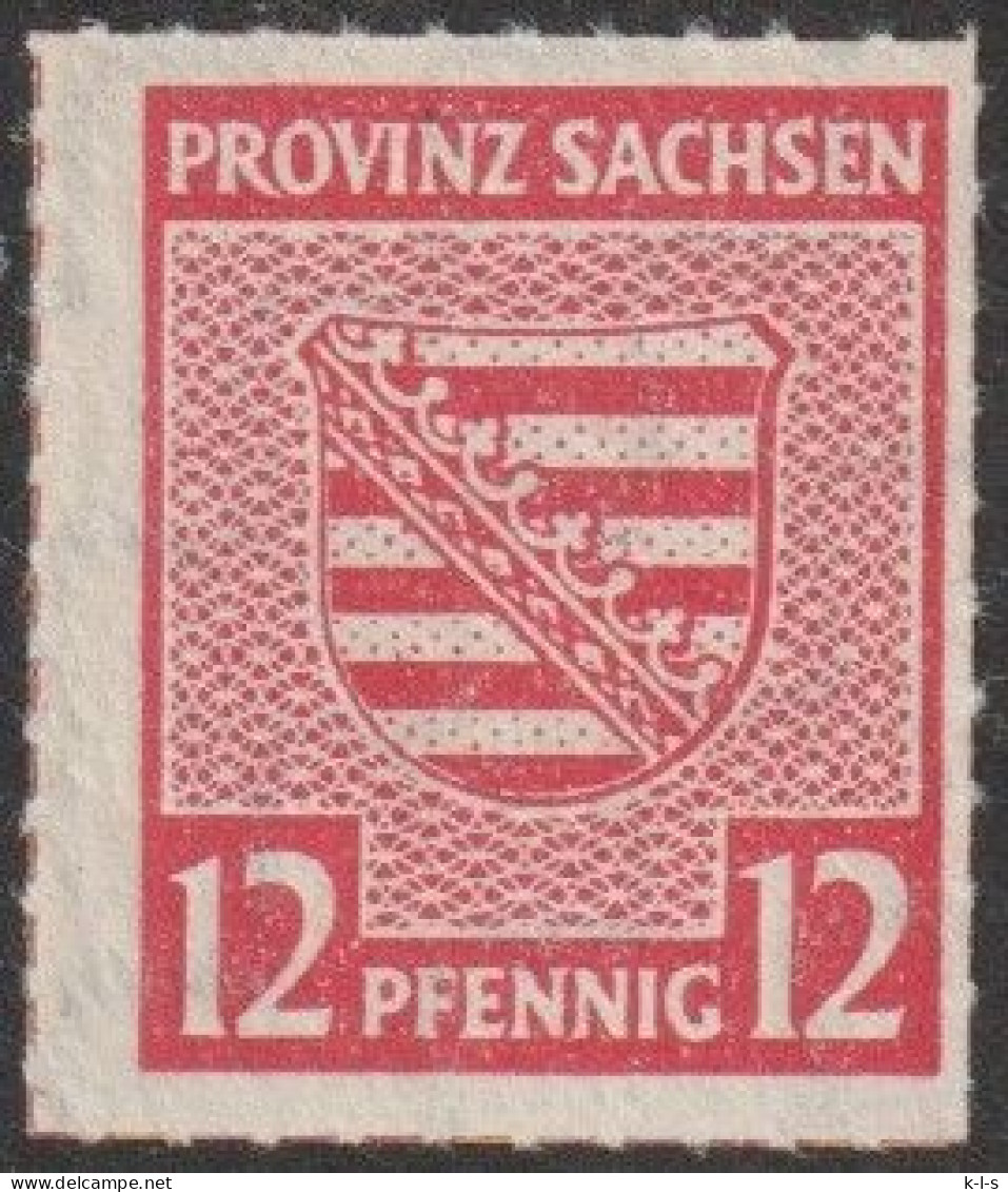 SBZ- Provinz Sachsen: 1945, Postmeistertrennung: Mi. Nr. 71 X B I, Freimarke: 12 Pfg.  Provinzwappen.    **/MNH - Ungebraucht