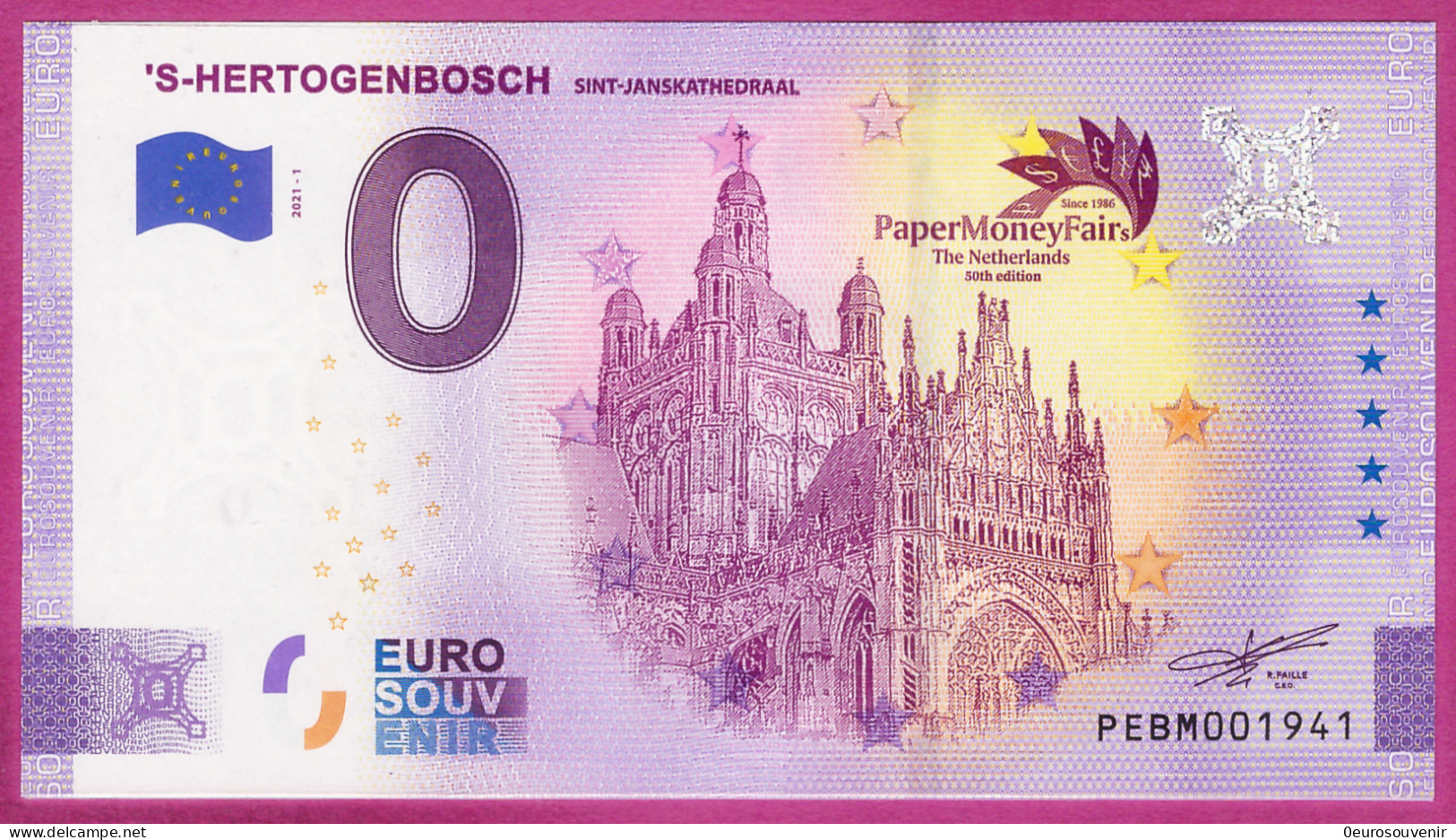 0-Euro PEBM 2021-1 's-HERTOGENBOSCH  SINT-JANSKATHEDRAAL - PaperMoneyFairs - Privéproeven