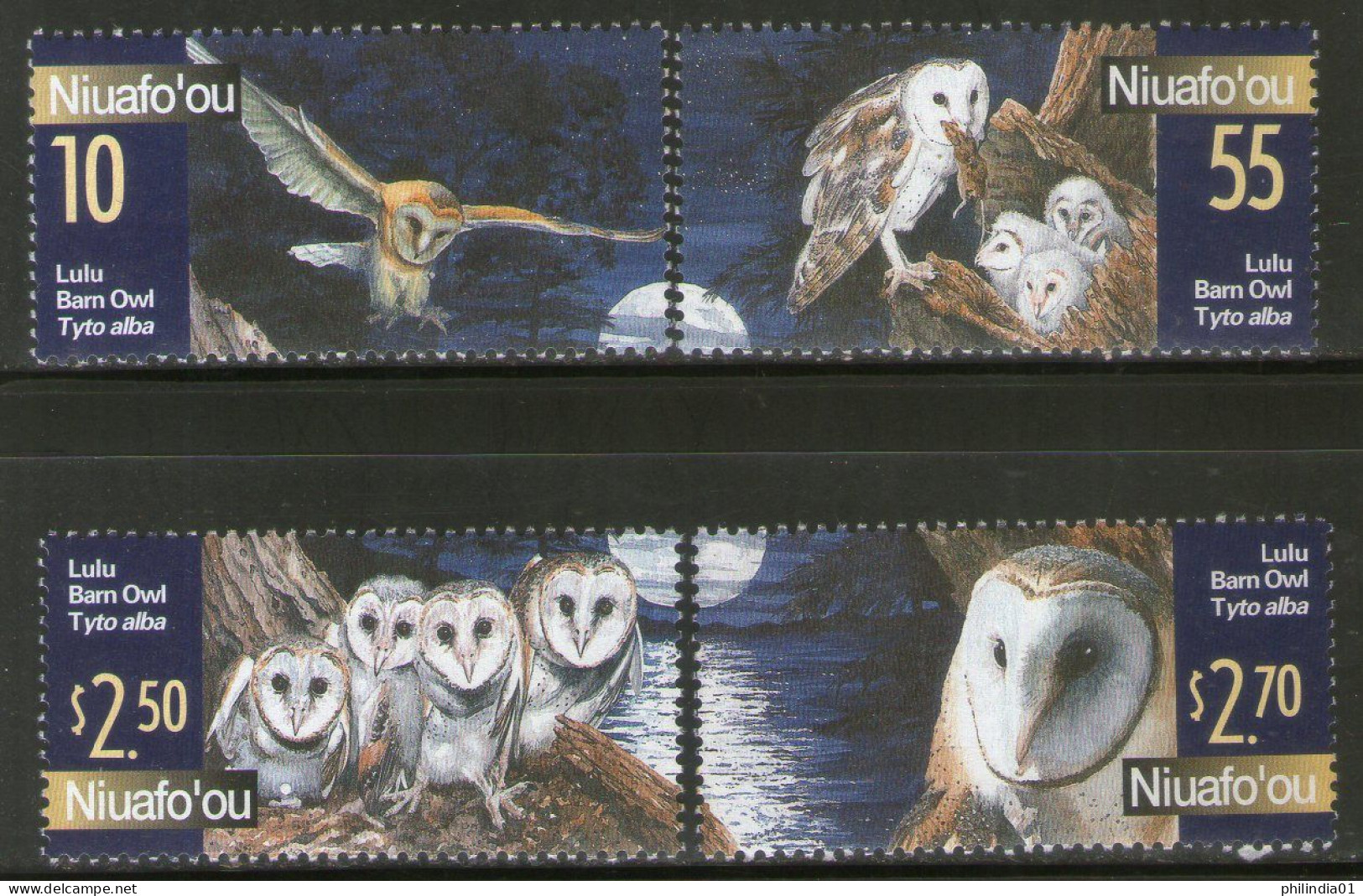 Niuafo’ou Tonga 2018 Lulu Barn Owls Birds Of Prey Wildlife 4v MNH # 1115 - Gufi E Civette