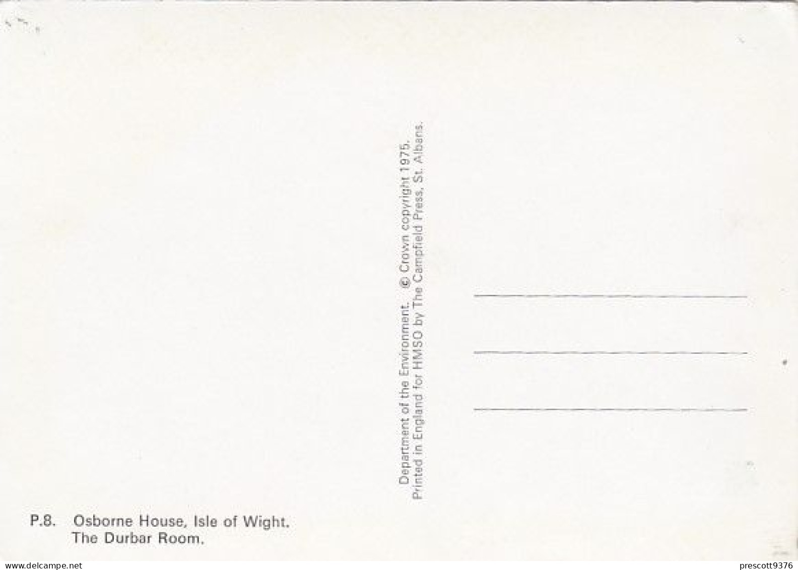 The Dunbar Room, Osborne House  - Isle Of Wight  - Unused Postcard - Iow1 - Other & Unclassified