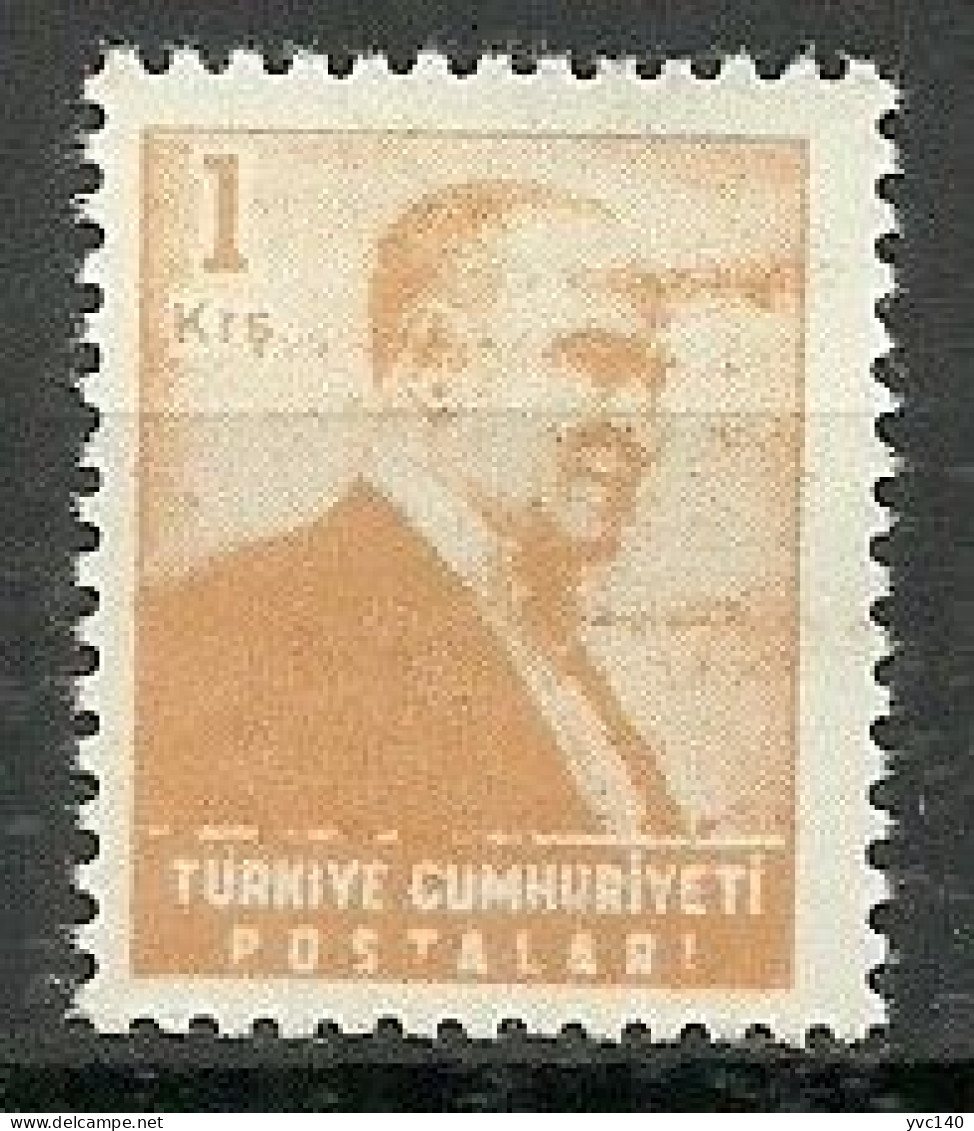 Turkey; 1955 Regular Stamp 1 K. ERROR "Sloppy Printing" - Neufs