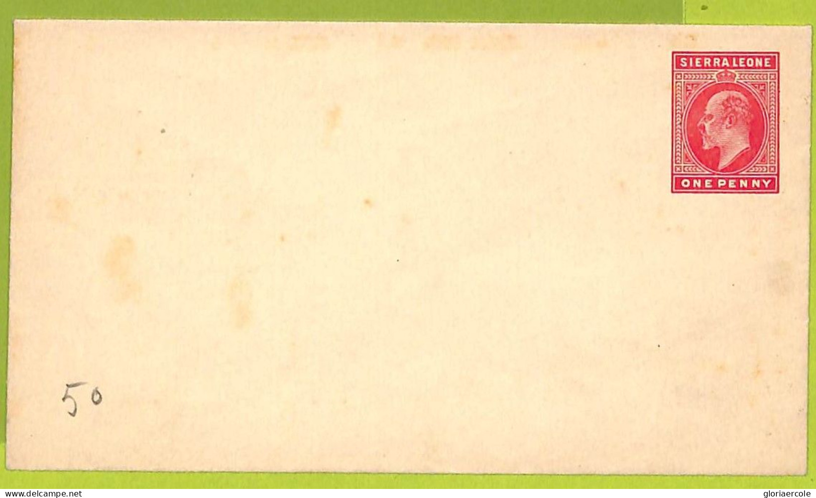 39938 - SIERRA LEONE - Postal History -  Postal STATIONERY COVER  H & G  # 3 - Sierra Leone (...-1960)