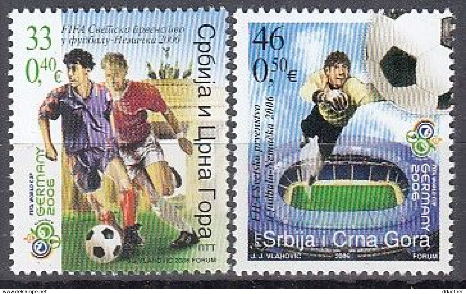 JUGOSLAWIEN  3325-3326, Postfrisch **, Fußball WM Deutschland, 2006 - Unused Stamps