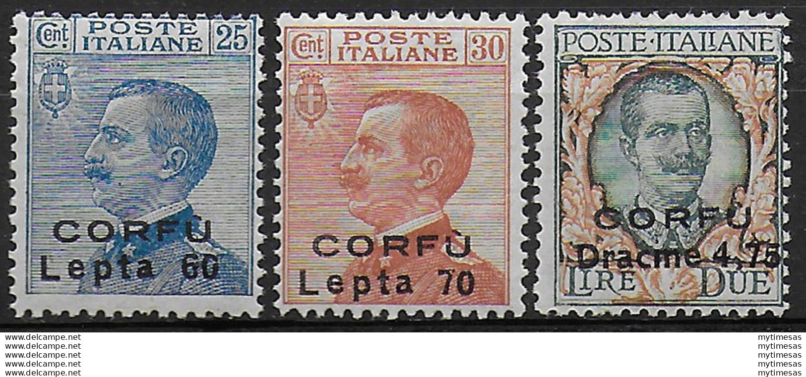 1923 Corfù Occupazione Italiana 3v. MNH Sassone N. 12/14 - Other & Unclassified