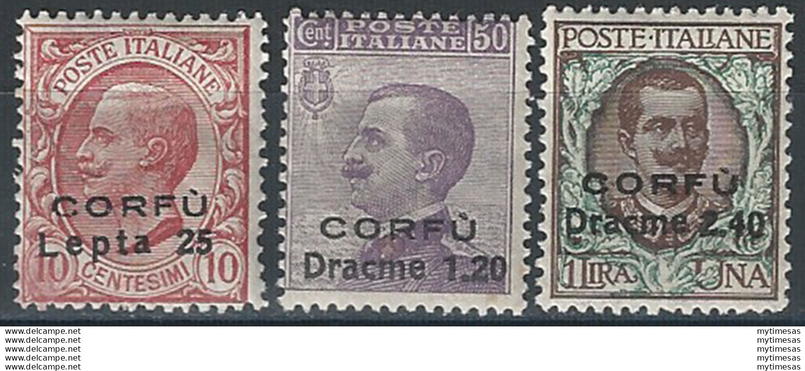1923 Corfù Occupazione Italiana 3v. MNH Sassone N. 9/11 - Other & Unclassified