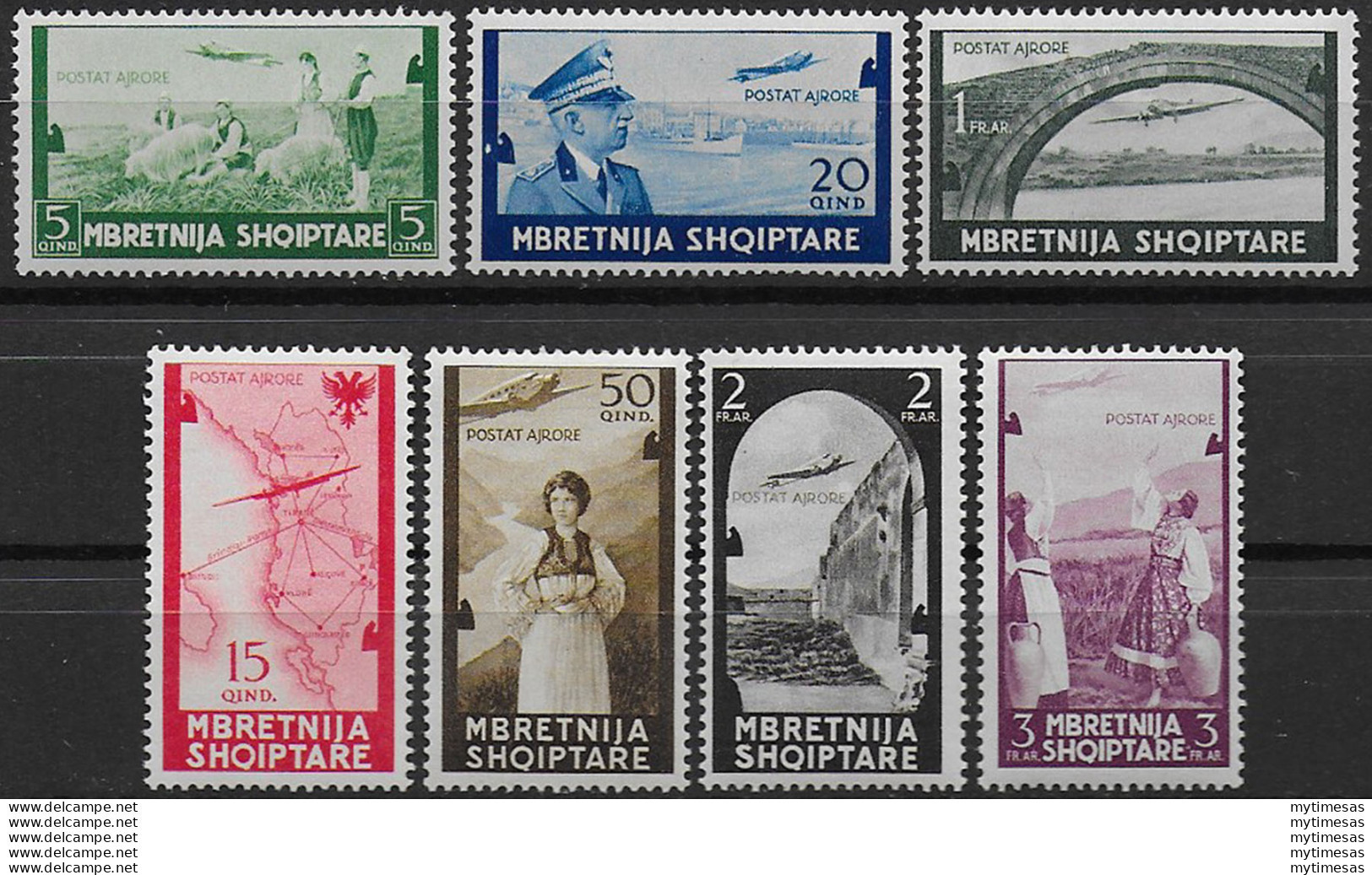 1940 Albania Occupazione Italiana 7v. PA MNH Sass. N. 5/11 - Other & Unclassified