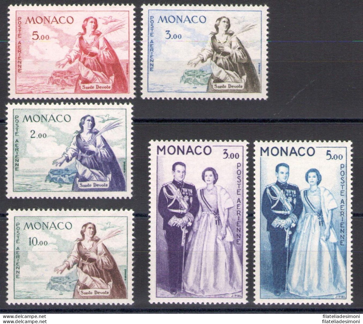 1960-61 Monaco - Principi Ranieri E Santa Devota - Posta Aerea 6 Valori N.  A73/ - Otros & Sin Clasificación
