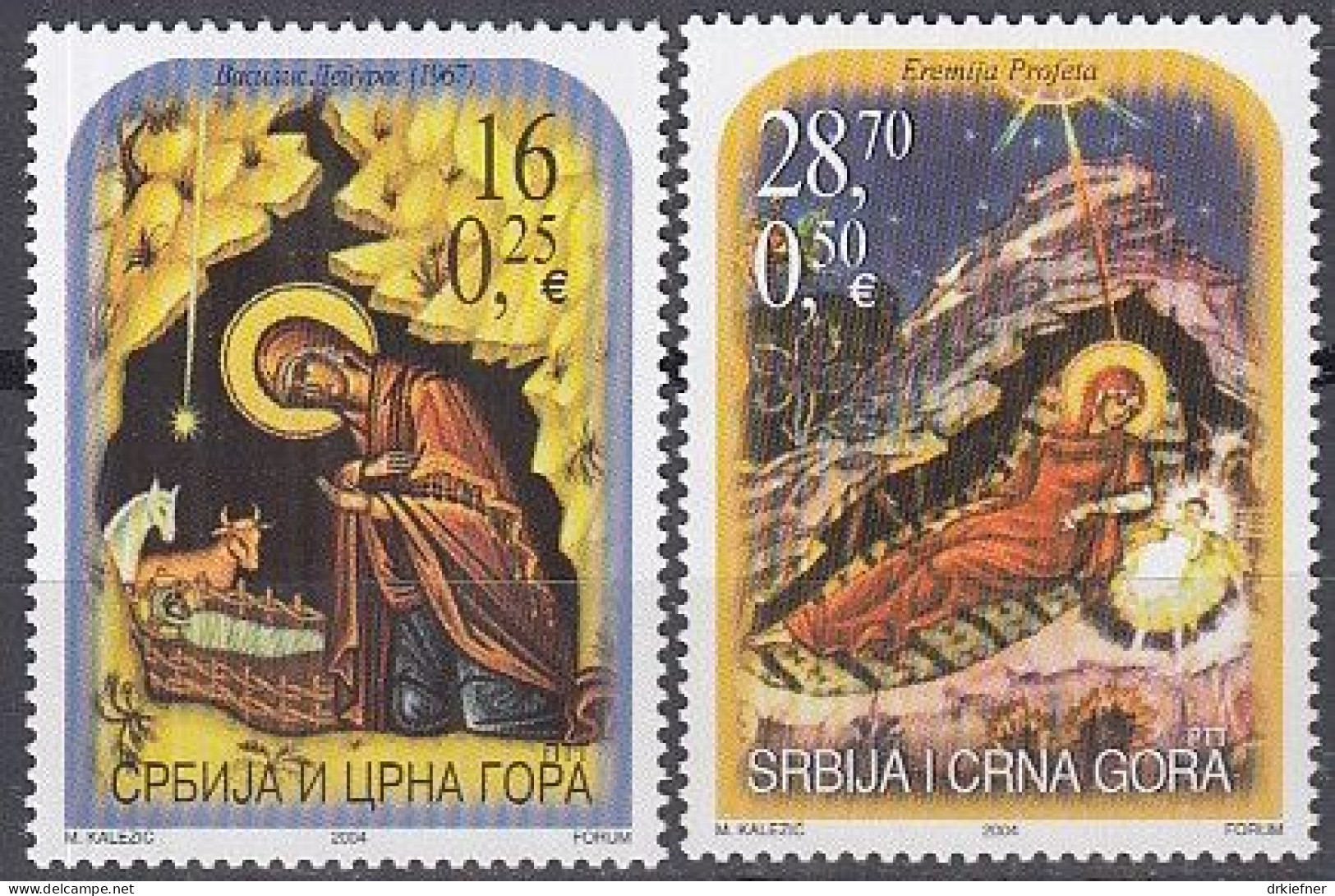 JUGOSLAWIEN  3229-3230, Postfrisch **, Weihnachten, 2004 - Unused Stamps