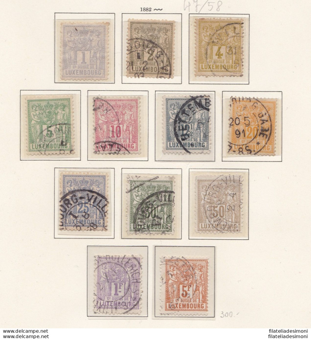 1882-89 LUSSEMBURGO -   N° 47/58 , Serie Allegorica, 12 Valori -  USATI - Other & Unclassified