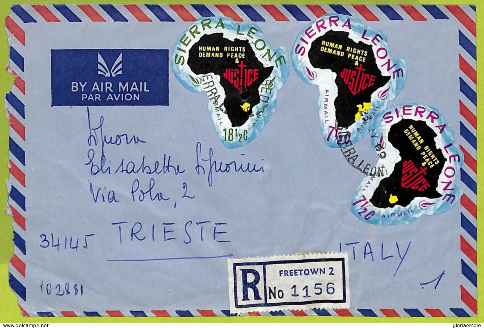 39945 - SIERRA LEONE - Postal History -  SELF-ADHESIVE Stamps On COVER 1969 - Sierra Leona (...-1960)