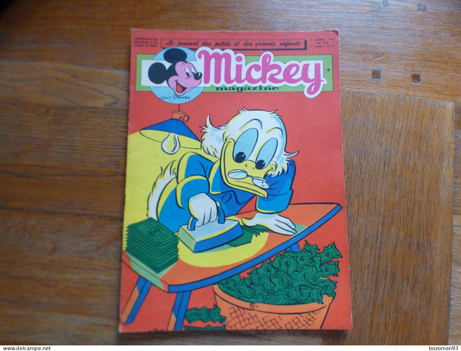 JOURNAL MICKEY BELGE  N° 339 Du  04/04/1957  COVER DONALD + LA FLECHE NOIRE - Journal De Mickey