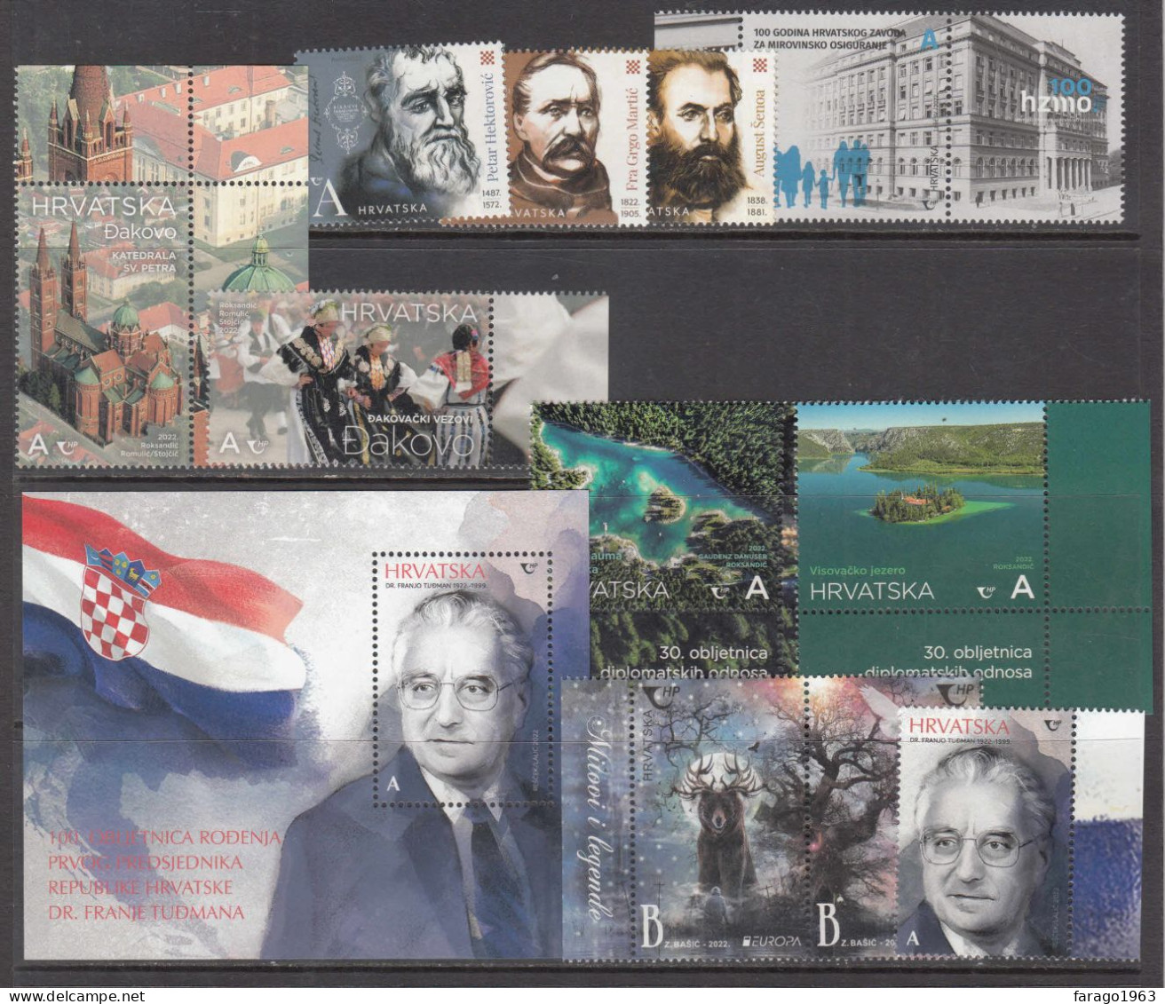 2022 Croatia Apr - Jun Issues 11 Stamps + 1 Sheet Well Below Face Value MNH - Croatia
