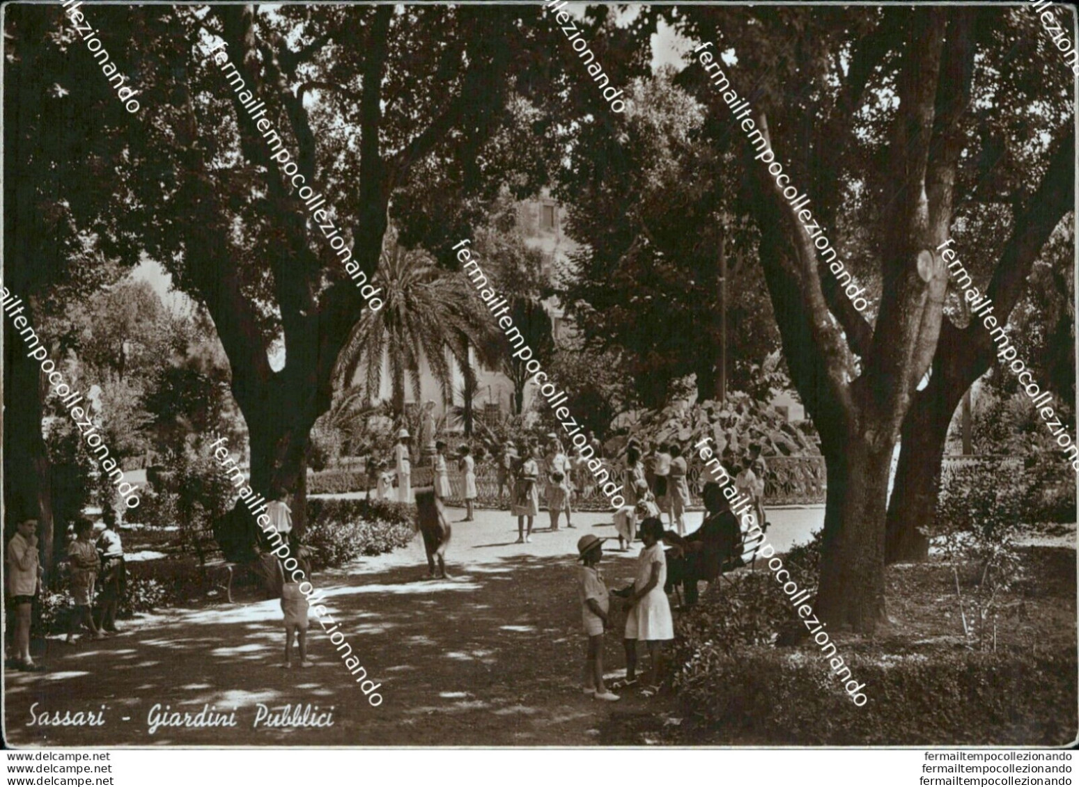 Bb9 Cartolina Sassari Citta' Giardini Pubblici Sardegna 1940 - Sassari